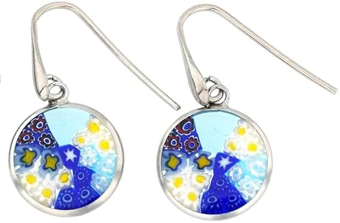 Runde Millefiori-Ohrringe -Silber