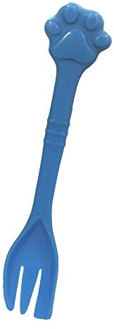 Kunhe Pet Dog Cat Feeding Scooping Can Tin Food Fork Mixing Spoon Blue 7.48Inch