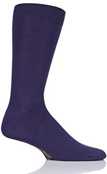 SockShop Hommes Colour Burst Plaine Bambou Chaussettes avec Coutures lisses aux orteils Paquet de 1 Pluie mauve 40-46