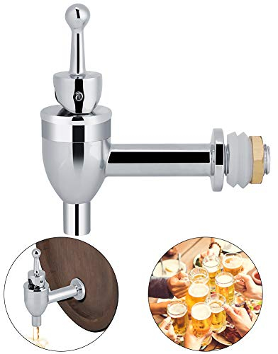 Zerodis Kupfer Spigot Tap Wasserhahn getränkespender Glaswasserspender Arbeitsplatte Glasgetränkespender Glasgefäß Getränkespender für Wein Bier Barrel Getränke Drink Dispenser(Chrom 12mm)
