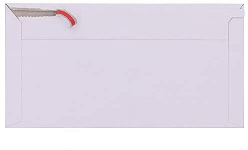 Kompaktbrief 230x120mm Großbrief Umschläge DIN Lang Pappe Karton Selbstklebend weiss A1 B2 Vollpappe (100 Stück)
