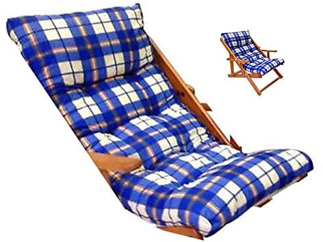 LIBEROSHOPPING.eu - LA TUA CASA IN UN CLICK Cuscino Imbottito di Ricambio per Poltrona Sedia Sdraio Harmony Relax, 115x55x14cm (Blu)