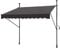 Aufun Klemmmarkise mit Handkurbel Balkon 250cm Dunkelgrau Balkonmarkise ohne Bohren Markise Sonnenschutz aus Polyester UV-Beständig und Höhenverstellbar, 250 x 120 cm