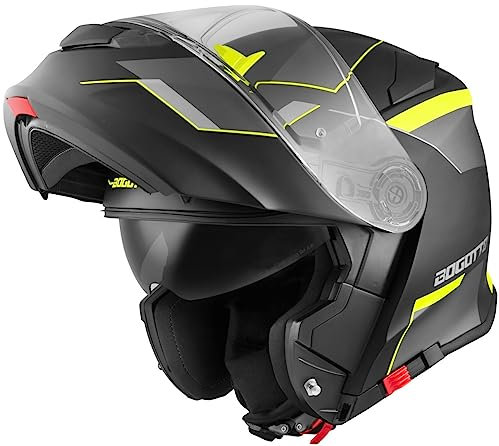 Bogotto V271 Delta Klapphelm, schwarz matt/gelb, XS