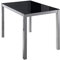 MOMMA HOME Mesa Comedor Cristal - Rectangular, Cristal Templado, Negra, Salón, Blanco/Plata, Melbourne, 110 x 75 x 75 cm