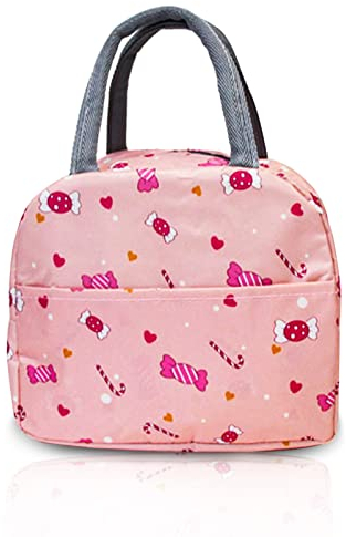 LAPONO Borsa Termica per il Pranzo Portatile Impermeabile per Uomini e Donne - Ideale per Cibi e Bevande, Picnic, All'aperto, Scuola, Ufficio, Lavoro - Candy