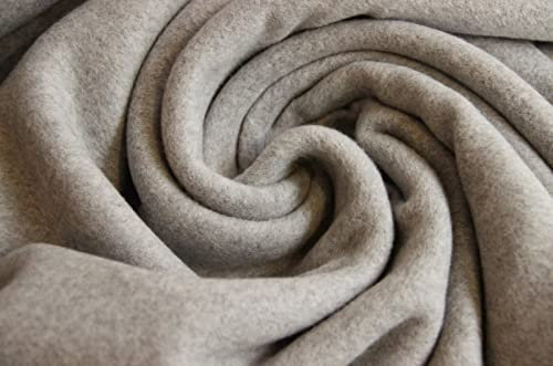 Bio Baumwoll Fleece Meterware - Fleecestoff Bio - Organic Baumwolle - Polarfleece Baumwolle - Biofleece - Fleecestoff ***25 cm x 154 cm***, Farbe: 054 h.grau meliert