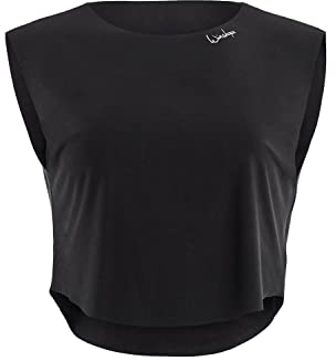 WINSHAPE Damen Light And Soft Cropped Top Aet115ls Yoga-Shirt, Schwarz, S EU