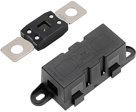 VEXUNGA Mega Sicherungshalter und Mega Sicherungen 40A Ampere ANM Schmelzsicherung Sicherungshalter mit MEGA Sicherung Schraubsicherung Hochstromsicherung für KFZ PKW LKW