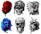 Mini Aufkleber-Set Schädel Skulls Totenkopf bestehend aus 6 Motiven