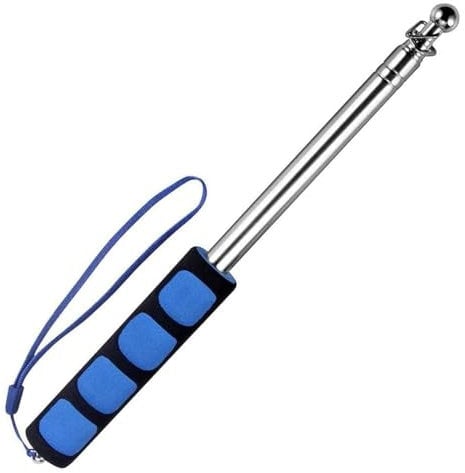 Dzxin Telescopic Flag Pole, 2M Handheld Flagpoles Stainless Steel Handheld Flag Pole Portable Extendable Flag Pole for Teacher Classroom Tour Guide Banner Flag (Blue)