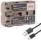 Blumax Batterie compatible avec Sony NP-FM500H | NP-FM500 NP-FM55H avec prise de charge USB de type C | Sony Alpha 77 99 II A77 A99 II A77 A99 II DSLR A900