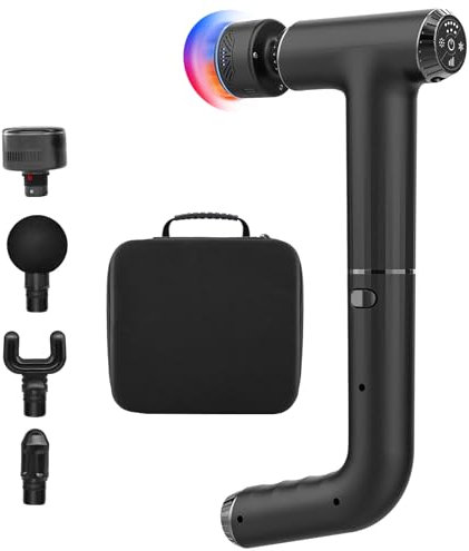 Emicool Massagepistole mit Wärme und Kälte, 2 in 1 Mini Massagegerät mit Verlängertem Griff, Massage Gun mit Hitze KäLte Function,Tiefengewebe Muskel Massagegerät für Heimbüro-Workout, Ganzkörper