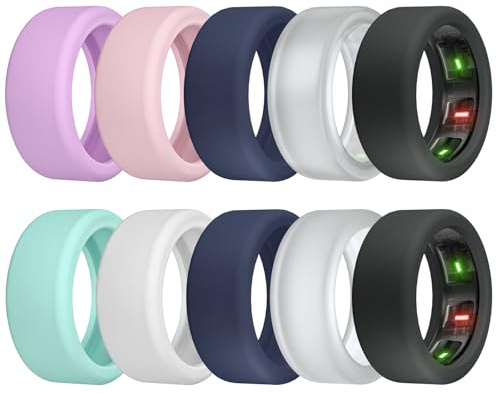 SimpleTings Smart Ring Protector Compatible with Oura/Ultrahuman Ring/Sumsang Galaxy Ring Protector, 3 Pieces Anti-Scratch Silicone Ring Cover for Oura Ring Gen 3/Ultrahuman Ring Air for Working Out