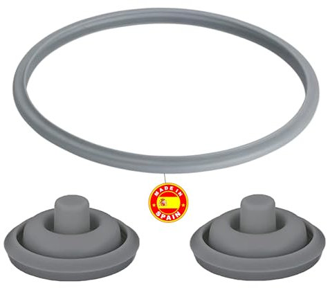 Pack 3 Repuestos para Olla a Presión WMF Perfect Plus y Perfect – Incluye 1x Gomas de Sellado (Ø22 cm) + 2x Juntas para Válvula, Tapa, Olla Express y Mango – Compatible con Modelos de 2,5L a 8,5L