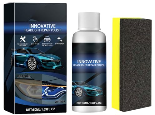 Whimsyard Headlight Restorer, 50ml Car Headlight Repair Fluid, Ceramic Coating Headlight Restoration Kit, Headlight Restorer Cleaner Scratch Remover for Cars, Trucks, SUVs, Motorcycles
