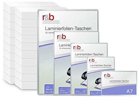 100 Stück - ALLE STÄRKEN ALLE GRÖßEN - PREMIUM Qualitäts - Laminierfolien aus BESTER Verarbeitung - A4 (216 x 303 mm) in 2x 80 MIC, OHNE WASSERZEICHEN - Wasserfest, unzerreißbar in Glänzend