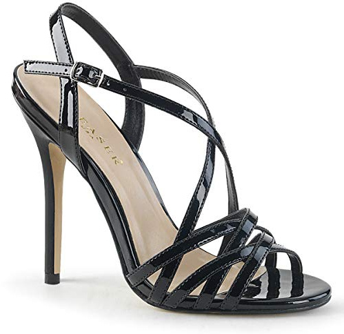 Pleaser Damen AMUSE-13 Sandale, schwarzer Lack
