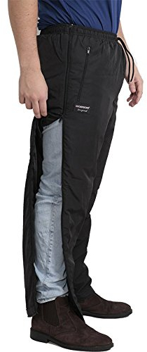 Dobsom Reha-Hose Damen und Herren gefüttert I Winter Sporthose Trainingshose mit durchgehendem Reißverschluss I Aufwärmhose Wintersport Funktionshose I Outdoor Überzieh Hose (XS)