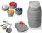 Vintage Mason Jar Kitchenware Set by Comfify - Multi-Piece Kitchen Ceramic Décor Set w/ 4 Measuring Cups, 4 Measuring Spoons and Spoon Rest - Attractive Vintage Style, in Grey Embossed Ceramic
