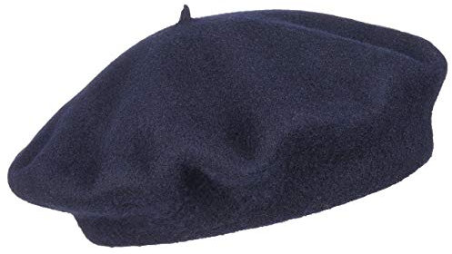Lipodo Baskenmütze Barett Damen/Herren - Baske 100% Schurwolle - Innenfutter 100% Viskose - Franzosenmütze 60 cm - Blau