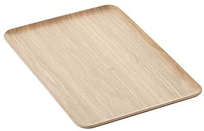 Point-Virgule Plateau à Servir decoratif, Plateau Repas, rectangulaire, Couleur Bois, 39x27cm