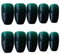 Press On False Nails Coffin Gradient Green Fake Nails Full Cover Artificial Fingernails Manicure French False Nail Medium Design Artificial Fake Nails Stick On 24pcs/set