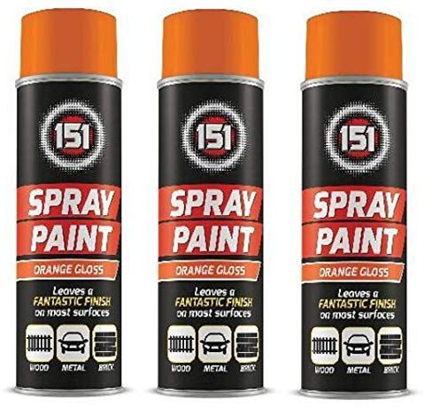 250ml High Grade Matt Gloss Household Spray Paint Can for Autos Wood Metal Plastic Graffiti (3, Orange Gloss)