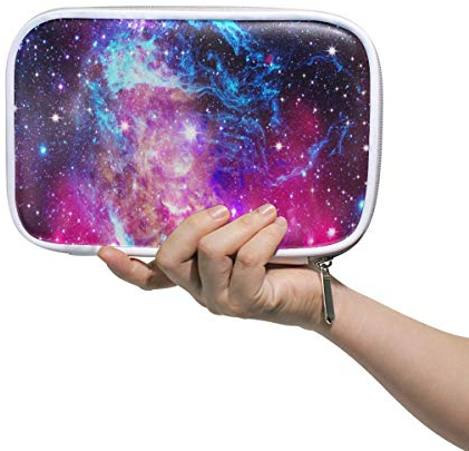 ISAOA Multifunktionales Federmäppchen mit großer Kapazität für Schule, Weltraum, Galaxie, Sterne, Lila, stabiles Schreibwaren-Federmäppchen, Kosmetiktasche für Stifte, Make-up, Pinsel, Notizbuch