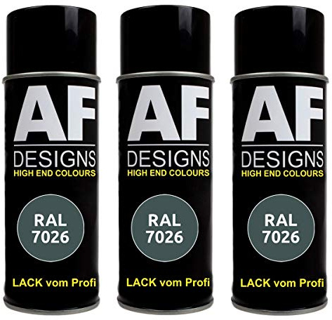 Alex Flittner Designs Lot de 3 bombes de peinture pour voiture RAL7026 Gris granit mat