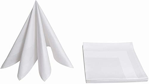 Gastronomie Hotel Servietten, Vollzwirn Baumwolle Atlaskante in Weiss (6er Pack)