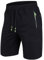 ZOXOZ Kurze Hosen Herren Shorts Sommer Kurze Jogginghose Herren Sports Shorts Sweat Baumwolle Gym Fitness mit Reissverschluss Schwarz S