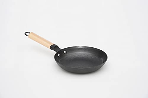 lätt Home Sartén Hierro Fundido Antiadherente 20 cm Diámetro Aptos para Cocina de Inducción Vitrocerámica Gas Horno Parrilla Lavavajillas - Mango Madera Clara Removible - Libre de PFOA