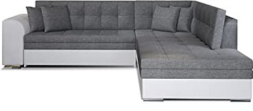 All4All Ecksofa Antonia mit Schlaffunktion Polstersofa Sofa Couch Eckcouch Wohnlandschaft Möbel 23 (Sawana05+Soft17, Rechts)