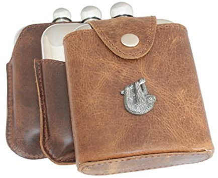 Sloth Full Jacket 6oz Stainless Steel Hip Flask & Free Engraving 435