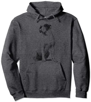 Sitzender American Bulldog Hund Pullover Hoodie