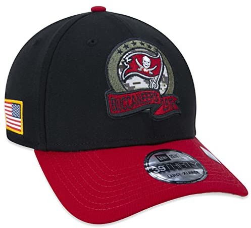 New Era Tampa Bay Buccaneers NFL Salute to Service 2022 Black Red 39Thirty Stretch Cap - S-M (6 3/8-7 1/4)