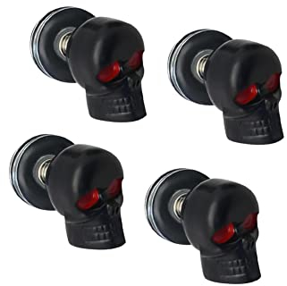 iSpchen Kennzeichen Schrauben 4 Stück Totenkopf Nummernschild Schrauben Universal Auto Motorrad Nummernschild Rahmen Schrauben Kfz-Kennzeichen Befestigung Schrauben Dekoration Trim Cover Ersatz-Kit