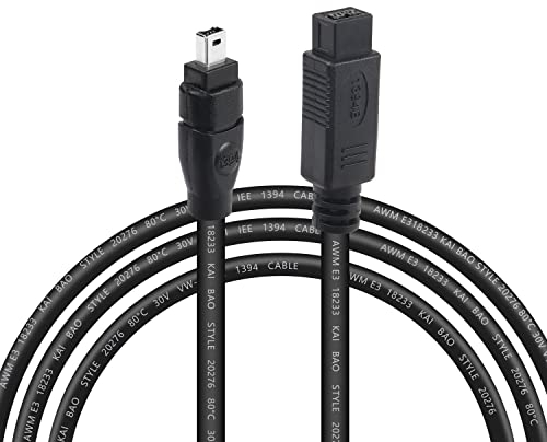 MEIRIYFA Câble Firewire 800 IEEE 1394 9 broches mâle vers 4 broches mâle Firewire DV 800 vers 400 Câble adaptateur pour imprimante, scanner - 1,8 m