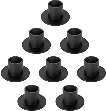Gute 8 Stück Schwarze Kerzenhalter, Kleiner Kerzenhalter aus Metall, Tischdekoration für Zuhause, Weihnachten, Hochzeit, Geburtstagsgeschenke, Packung mit 8 Kerzenhaltern (Rund)