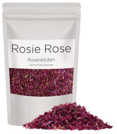 Rosie Rose essbare rote Kornblumenblüten, 20g getrocknete Kornblumen Deko als Tortendeko, natürlich & geschmacksneutral, zum Kochen, für Tee, Cupcakes, Salate und Torten-Dekoration
