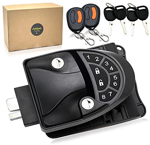 RV Keyless Entry Door Lock - Just yet RV Lock Keyless Entry | All Metal Keyless RV Door Lock | RV Keyless Locks with Backlit Keypad, 2 Fobs, 2 Unique Keys | Only Fits 2.75 x 3.75 Lock Hole