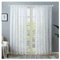 Lieson Gardine Vorhang 2er Set, Polyester Vorhang Gardinen Durchsichtig ohne Bohren Blätter Muster Vorhänge Wohnzimmer Schlafzimmer Weiß 96x214CM