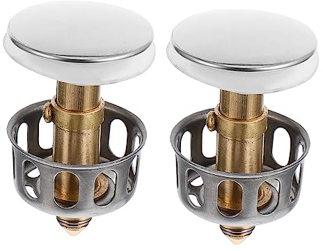 DOITOOL 2st Ablauffilter Waschbeckensieb Abflusssieb Pop-up Waschbecken Sieb Ablassfilter Aufklappen Pop-up Waschbecken Stopper Spülbeckenabflussfilter Fänger Prallen Rostfreier Stahl