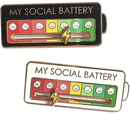 MY SOCIAL BATTERY Emaille Anstecknadel Lustiger Sozialer Batterie Indikator Revers 7 Tage Pin Stimmungsumwandlung Brosche Anstecknadel Niedlich Kreativer Ausdruck Brosche Männer Frauen Kinder Geschenk