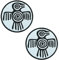 2 Stück Mysteriöser Vogel Aztekisches Symbol für Kraft und Mut Bestickter Aufnäher Insignien Patch für Rucksäcke Kleidung Taschen Uniform Weste Jersey