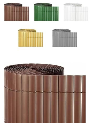 Jardin202 - Cañizo PVC Doble Cara 1400gr – Durabilidad y Privacidad con Bridas de Fijación Incluidas | 1,5x3m (Marrón)
