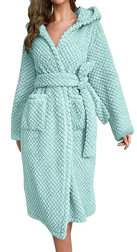 Générique 2023 Peignoir Polaire Femme Robe De Chambre En Polaire Ultra Douce, Confort Ample Peignoir Unisexe Pour Adultes, Avec Capuche Et Poches