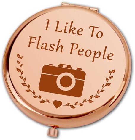 Ximalun Photographer Gifts for Women I Like to Flash People Compact Makeup Mirror Videographer Gift Christmas Birthday Gift Photography Gifts for Photographer Photography Lovers