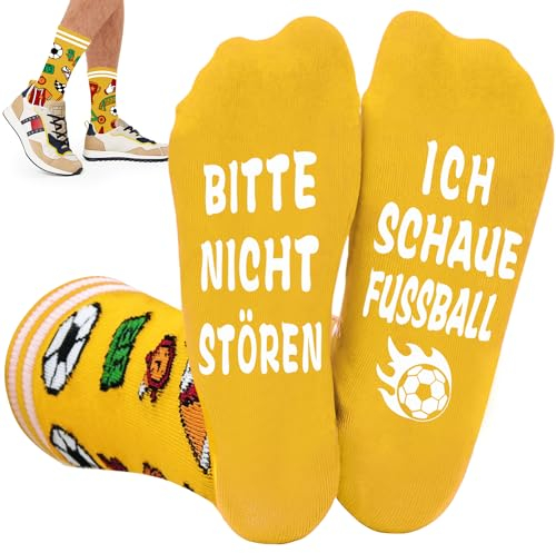 Geschenke für Männer Fußball Socken mit Spruch Bitte Nicht Stören Ich Schaue Fussball Socken Valentinstag Geburtstag Geschenk für ihn Weihnachtsgeschenke für Männer Teenager Jungen Fussballfan Lustig